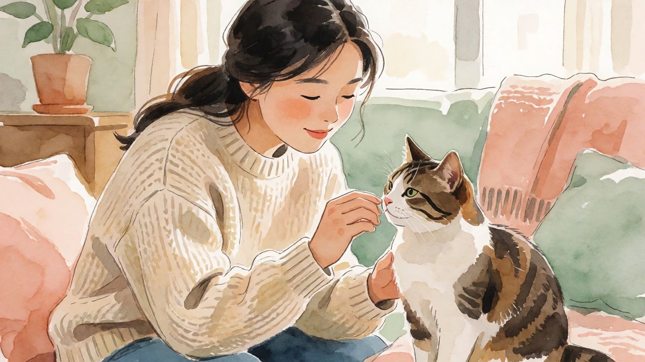 Kucing pilek dengan gejala bersin dan ingus, ilustrasi gaya air hangat